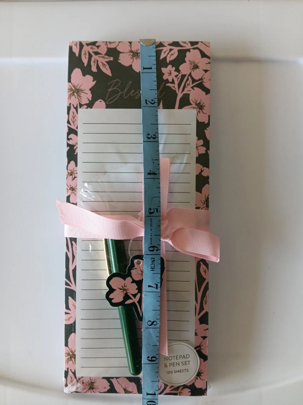 Juliet Meeks Notepad Pen Set Floral Lined Magnet Rectangle 4